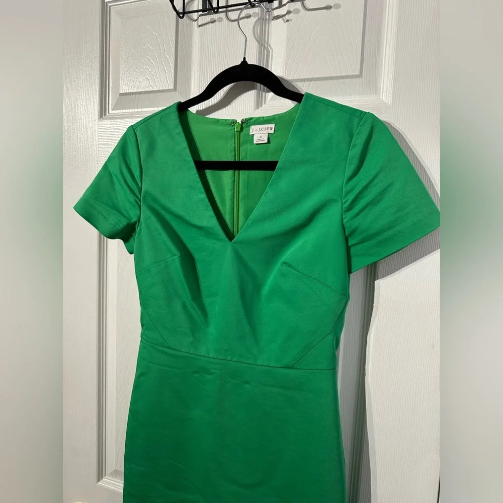 J. Crew Green Elegant Short Sleeve Dress size 0 - Picture 5 of 16
